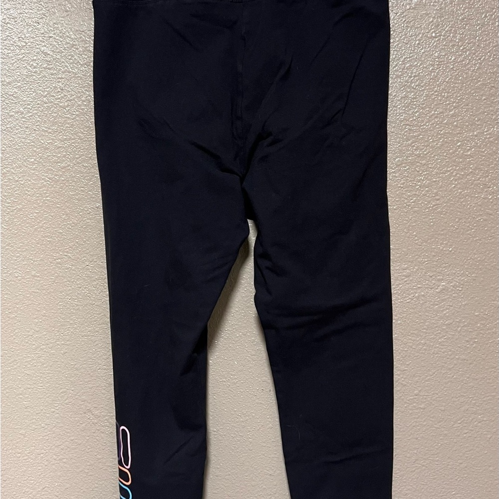 Fila Sport Black Activewear Cotton Yoga Leggings Activewear Running Workout Gym - Picture 4 of 6